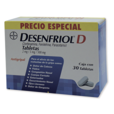 DESENFRIOL D 30 TAB 500/5/2 MG