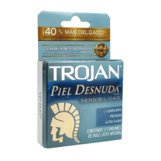 PRESERV TROJAN PIEL DESNUDA 3 PZS